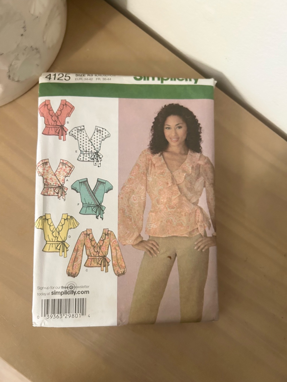 Vintage Simplicity 4125 Misses Top Sewing Pattern Sleeve & Tie Variations